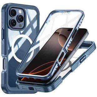 For iPhone 16 Pro Max Life Waterproof MagSafe Magnetic Rugged Phone Case(Dark Blue)