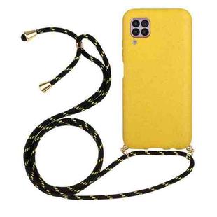 For Huawei P40 Lite Wheat Straw Material + TPU Protective Case with Lanyard(Yellow)
