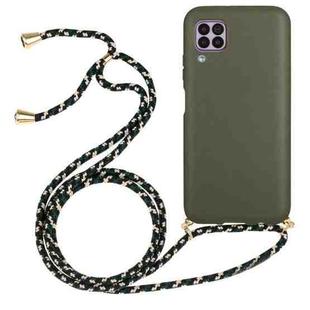 For Huawei P40 Lite Wheat Straw Material + TPU Protective Case with Lanyard(Army Green)