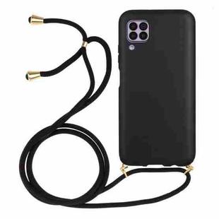 For Huawei P40 Lite Wheat Straw Material + TPU Protective Case with Lanyard(Black)