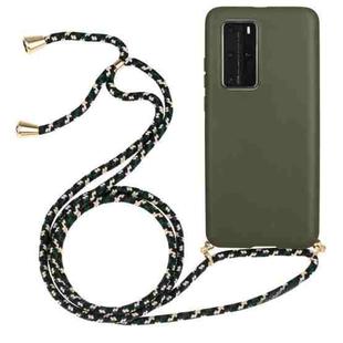 For Huawei P40 Pro Wheat Straw Material + TPU Protective Case with Lanyard(Army Green)