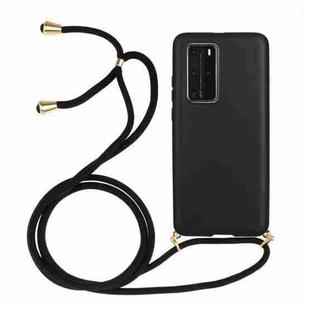 For Huawei P40 Pro Wheat Straw Material + TPU Protective Case with Lanyard(Black)