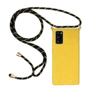 For Samsung Galaxy Note20 Wheat Straw Material + TPU Protective Case with Lanyard(Yellow)