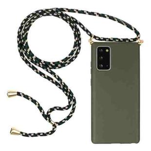 For Samsung Galaxy Note20 Wheat Straw Material + TPU Protective Case with Lanyard(Army Green)