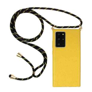 For Samsung Galaxy Note20 Ultra Wheat Straw Material + TPU Protective Case with Lanyard(Yellow)
