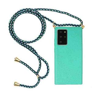 For Samsung Galaxy Note20 Ultra Wheat Straw Material + TPU Protective Case with Lanyard(Green)