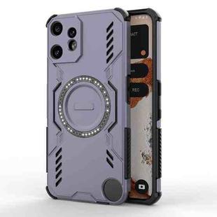 For Nothing CMF Phone 2 Pro 5G Global Butterfly Armor MagSafe Magnetic Ring Shockproof Phone Case(Purple)