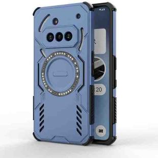 For Nothing Phone 3a Butterfly Armor MagSafe Magnetic Ring Shockproof Phone Case(Blue)