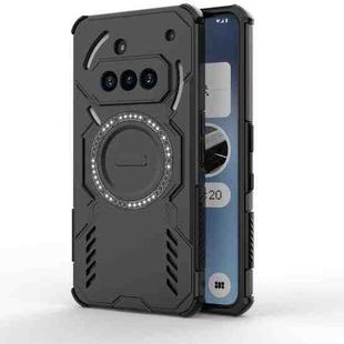 For Nothing Phone 3a Butterfly Armor MagSafe Magnetic Ring Shockproof Phone Case(Black)