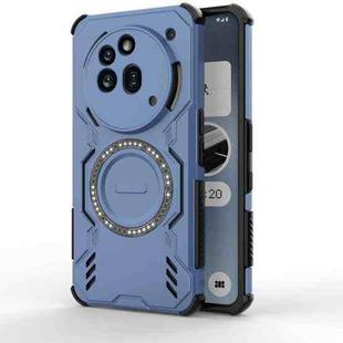 For Nothing Phone 3a Pro Butterfly Armor MagSafe Magnetic Ring Shockproof Phone Case(Blue)