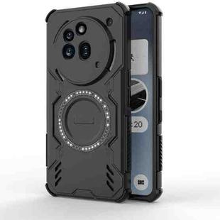 For Nothing Phone 3a Pro Butterfly Armor MagSafe Magnetic Ring Shockproof Phone Case(Black)