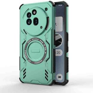 For Nothing Phone 3a Pro Butterfly Armor MagSafe Magnetic Ring Shockproof Phone Case(Light Green)