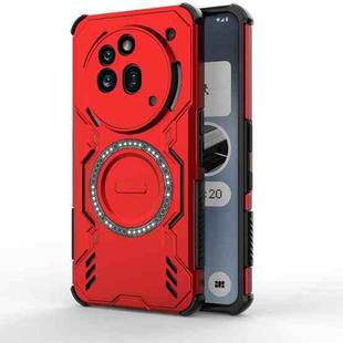 For Nothing Phone 3a Pro Butterfly Armor MagSafe Magnetic Ring Shockproof Phone Case(Red)