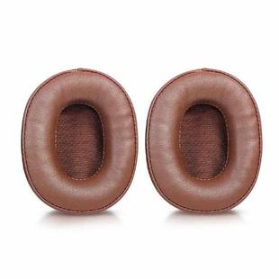 2pcs Sponge Earmuffs Replacement Earpads For ATH-SR5 / SR5BT, Style:Brown Protein Leather
