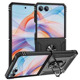 For Samsung Galaxy Z Flip7 5G Shockproof TPU + PC Phone Case with Holder(Black)