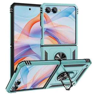 For Samsung Galaxy Z Flip7 5G Shockproof TPU + PC Phone Case with Holder(Dark Green)
