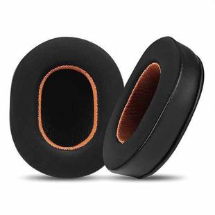 2pcs Ice Silk Cloth Replacement Earpads For Audio Technica ATH-MSR7 / M50X / M40(Black Orange)
