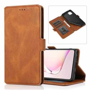 For Samsung Galaxy Note 10 Lite Retro Magnetic Closing Clasp Horizontal Flip Leather Case with Holder & Card Slots & Photo Frame & Wallet(Brown)