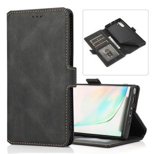 For Samsung Galaxy Note 10 Retro Magnetic Closing Clasp Horizontal Flip Leather Case with Holder & Card Slots & Photo Frame & Wallet(Black)