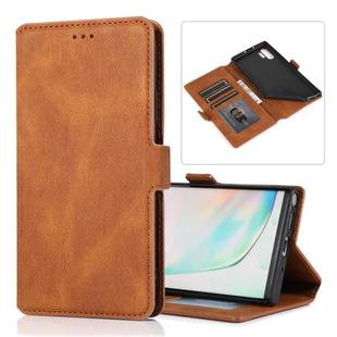 For Samsung Galaxy Note 10 Plus Retro Magnetic Closing Clasp Horizontal Flip Leather Case with Holder & Card Slots & Photo Frame & Wallet(Brown)