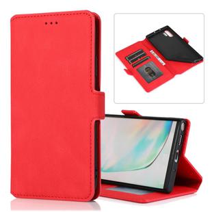 For Samsung Galaxy Note 10 Plus Retro Magnetic Closing Clasp Horizontal Flip Leather Case with Holder & Card Slots & Photo Frame & Wallet(Red)