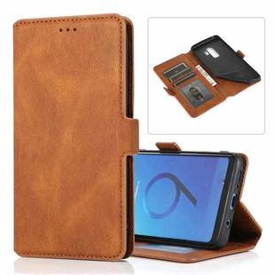 For Samsung Galaxy S9 Plus Retro Magnetic Closing Clasp Horizontal Flip Leather Case with Holder & Card Slots & Photo Frame & Wallet(Brown)