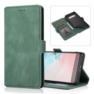 For Samsung Galaxy S10 Retro Magnetic Closing Clasp Horizontal Flip Leather Case with Holder & Card Slots & Photo Frame & Wallet(Green)