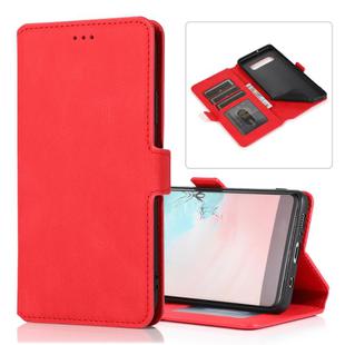 For Samsung Galaxy S10 Retro Magnetic Closing Clasp Horizontal Flip Leather Case with Holder & Card Slots & Photo Frame & Wallet(Red)