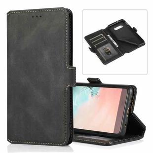 For Samsung Galaxy S10e Retro Magnetic Closing Clasp Horizontal Flip Leather Case with Holder & Card Slots & Photo Frame & Wallet(Black)