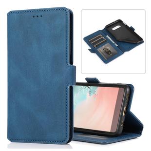 For Samsung Galaxy S10e Retro Magnetic Closing Clasp Horizontal Flip Leather Case with Holder & Card Slots & Photo Frame & Wallet(Navy Blue)