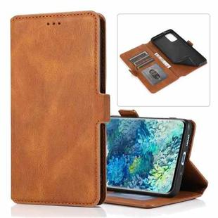 For Samsung Galaxy S20  5G Retro Magnetic Closing Clasp Horizontal Flip Leather Case with Holder & Card Slots & Photo Frame & Wallet(Brown)
