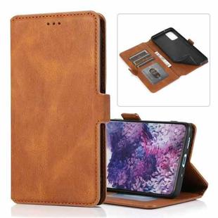 For Samsung Galaxy S20 Plus  5G Retro Magnetic Closing Clasp Horizontal Flip Leather Case with Holder & Card Slots & Photo Frame & Wallet(Brown)