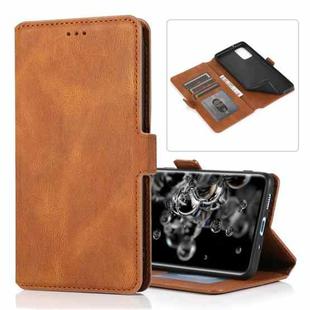 For Samsung Galaxy S20 Ultra 5G Retro Magnetic Closing Clasp Horizontal Flip Leather Case with Holder & Card Slots & Photo Frame & Wallet(Brown)