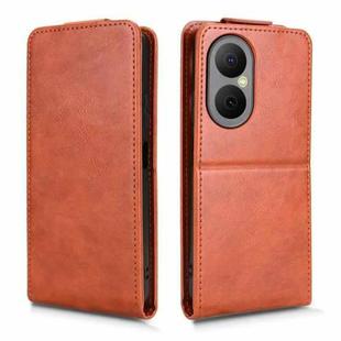 For Huawei nova Y73 / Enjoy 80 Magnetic Vertical Flip Leather Phone Case with Buckle(Brown)