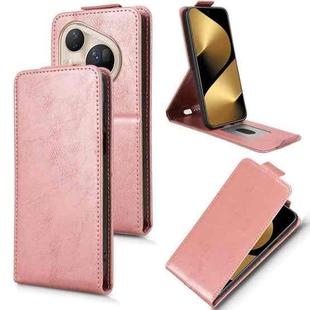 For Huawei Pura 80 Ultra 5G Magnetic Vertical Flip Leather Phone Case with Buckle(Rose Gold)