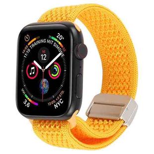 For Apple Watch 46mm / 49mm / 45mm / 44mm Magnetic Buckle Breathable Knitted Nylon Watch Band(Yellow-Orange)