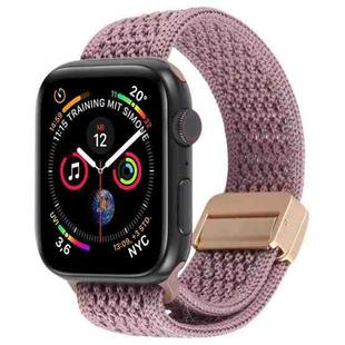 For Apple Watch 42mm / 41mm / 40mm / 38mm Magnetic Buckle Breathable Knitted Nylon Watch Band(Smoky Purple)