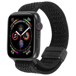For Apple Watch 42mm / 41mm / 40mm / 38mm Magnetic Buckle Breathable Knitted Nylon Watch Band(Black)