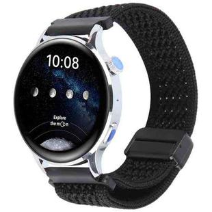 18mm Magnetic Buckle Breathable Knitted Nylon Watch Band(Black)