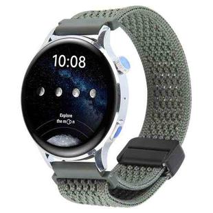 18mm Magnetic Buckle Breathable Knitted Nylon Watch Band(Olive Green)
