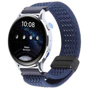 20mm Magnetic Buckle Breathable Knitted Nylon Watch Band(Dark Blue)