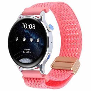 22mm Magnetic Buckle Breathable Knitted Nylon Watch Band(Pink)