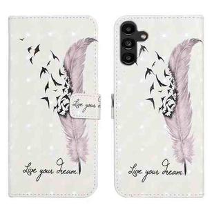 For Samsung Galaxy A17 5G Oil Embossed 3D Drawing Leather Phone Case(Feather)