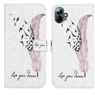 For Samsung Galaxy A07 5G Oil Embossed 3D Drawing Leather Phone Case(Feather)