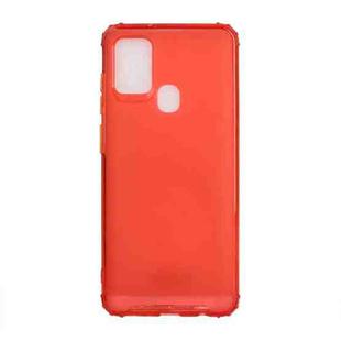 For Samsung Galaxy A21s Color Button Translucent Frosted TPU Four-corner Airbag Shockproof Case(Orange)