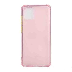 For Samsung Galaxy A81 Color Button Translucent Frosted TPU Four-corner Airbag Shockproof Case(Pink)