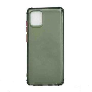 For Samsung Galaxy A81 Color Button Translucent Frosted TPU Four-corner Airbag Shockproof Case(Dark Green)