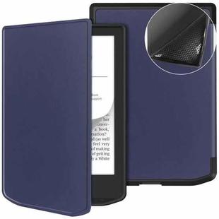 For PocketBook 619 Verse Lite / Pro PB634 Solid Color Voltage Custer Texture TPU Leather Smart Tablet Case(Dark Blue)