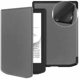 For PocketBook 619 Verse Lite / Pro PB634 Solid Color Voltage Custer Texture TPU Leather Smart Tablet Case(Grey)