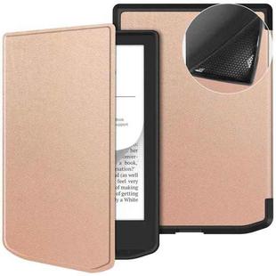 For PocketBook 619 Verse Lite / Pro PB634 Solid Color Voltage Custer Texture TPU Leather Smart Tablet Case(Rose Gold)